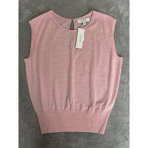 Banana Republic Merino Wool Sleeveless Sweater Top Womens M Pink Layering NWT